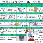 12月の行事予定です。令和7年の締めくくり！元気に新年を迎えましょう！